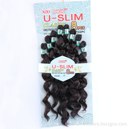 Adorable cheap premium fiber U-SLIM 8pcs hair weaves,popular natural hair synthetic hair extensions for black women